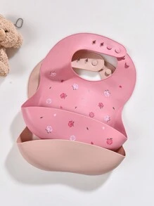 2 件套婴儿硅胶防水围兜，适合男孩和女孩，可洗情人节礼物，四季使用 - 彩色 - 查看 15