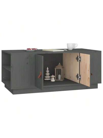 VidaXL Coffee Tafel 100x50x41 Cm Solid Pine Wood Grijs view 4