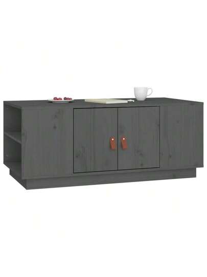 VidaXL Coffee Tafel 100x50x41 Cm Solid Pine Wood Grijs view 5