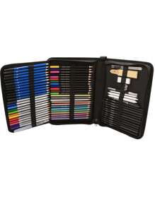 Bview Art 71 Teile Zeichenset Skizzen-Kit, Zeichenutensilien, Kunst-Zeichenset für Künstler, Erwachsene, Jugendliche, Anfänger, ideal zum Schattieren, Verwischen, Schulbedarf, Schulartikel