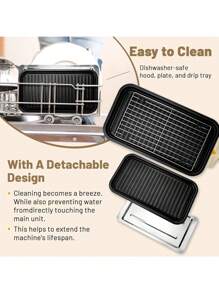 1 Electric Baking Tray, Kitchen Electric Oven, The Whole Body Can Be Detachable, Made Of High Quality Non-Stick Material, Easy To Clean, 1500W High Power, Strong Heating Performance, Suitable For Parties, Essential Kitchen - US A Type Plug(110-127V) - View 5