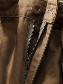AKARMY Men's Casual Cargo Pants 250g Pants /1 Pcs Pants/100% Cotton  Camo Pants Combat Work Pants With 8 Pockets Outdoor (No Belt) - 棕色 - 查看 6
