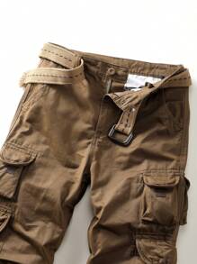 AKARMY Men's Casual Cargo Pants 250g Pants /1 Pcs Pants/100% Cotton  Camo Pants Combat Work Pants With 8 Pockets Outdoor (No Belt) - 棕色 - 查看 8