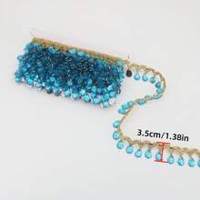 1 Yard Bobbin Fringe Lace Rhinestone Braided Ribbons 3.5cm Sewing Apparel Trims Accessories