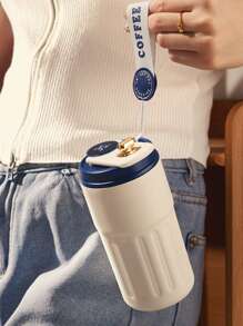 450ml Coffee Cup, Travel Mug, Splash-Proof, LED Smart Temperature Display, Touch Screen, Stainless Steel Vacuum Insulated Water Bottle, , Mug, Reusable Lid, Suitable For Travel, Outdoor Activities, Afternoon Tea, Gifts, Unisex Cold & Hot Insulated Cup, Back To School, Employee Gifts, Father's Day, Mother's Day, Easter, Home Goods (Shoulder Bag Does Not Include Cup)