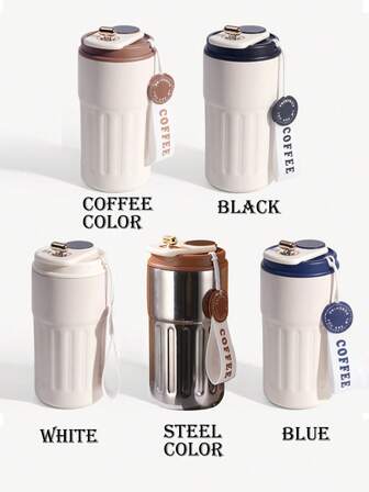 450ml Coffee Cup, Travel Mug, Splash-Proof, LED Smart Temperature Display, Touch Screen, Stainless Steel Vacuum Insulated Water Bottle, Mug, Reusable Lid, Suitable For Travel, Outdoor Activities, Afternoon Tea, Gifts, Unisex Hot & Cold Insulated Cup, Back To School, Employee Gifts, Christmas, Women's Gifts, Household Items (Shoulder Bag Not Included)