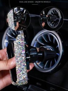 1PC Car Phone Holder Sparkling Imitation Diamond Car Vent Installation Clip Phone Holder Holder Car Holder Interior Accessories Women