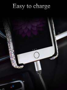 1PC Car Phone Holder Sparkling Imitation Diamond Car Vent Installation Clip Phone Holder Holder Car Holder Interior Accessories Women