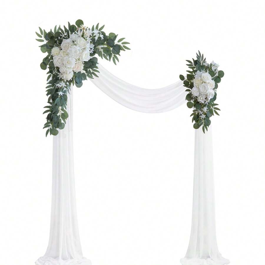 2 chiếc vòng hoa nhân tạo, trang trí đám cưới và vòng hoa cưới, trang trí nhà cửa, rèm trang trí ngoài trời, sắp xếp hoa nhân tạo đám cưới, trang trí tiệc cưới, hoa nhân tạo trang trí bằng nhựa - Nhiều màu - Xem 1
