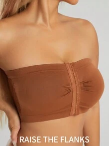 3pcs Plus Size Women Snap-Button Tube Tops Wireless Front-Close Minimizer Bras