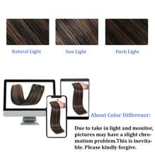 Balayage 自然黑色至栗棕色夹式接发真人发夹式接发雷米隐形自然直发无缝夹式接发 8 件双纬 18 英寸 80 克 - S1B/6/1B - 查看 6