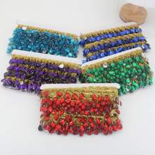 1 Yard Bobbin Fringe Lace Rhinestone Braided Ribbons 3.5cm Sewing Apparel Trims Accessories