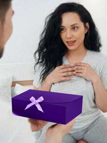 10个紫色带盖礼盒，伴郎邀请礼盒，豪华紫色礼盒配丝带，适用于婚礼、生日、派对、圣诞节、伴娘、毕业典礼、情人节礼物