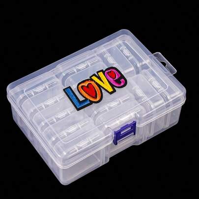 1 Set di Scatola di Immagazzinaggio di Gioielli Quadrata in Plastica Trasparente con 1 Scatola Esterna + 14 Scatole Interne da 5,5 cm, Utilizzata per Confezionare, Organizzare e Conservare Attrezzi da Pesca, Perline, Gioielli, Accessori per Unghie, Cristalli e Hardware