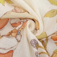 卡通印花平纹细布襁褓毯新生儿婴儿裹巾浴巾爱心情人节