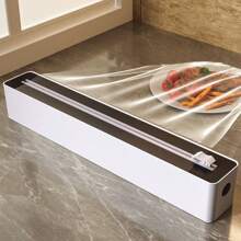 1Pc Kitchen Wrap Dispenser, Kitchen Storage Rack, Cling Film Cutter, Wrap Cutter, Cling FilmCutter Box, Magnetic Cling Film Cutter Box For Fridge, Wrap Cutter Refrigerator, Magnetic Kitchen Cling Film Cutter, Baking Paper And Tinfoil Dispenser For Kitchen Drawer, Kitchen Accessories - Multicolor - View 11