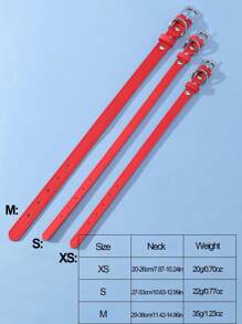 1pc PU Pet Collar - Red - View 5