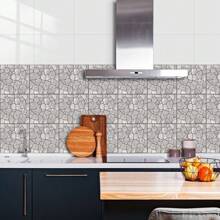10pcs/20pcs Self-Adhesive PVC Matte Gray Stone Pattern Wall Stickers, Wall Paper, Tile Stickers For Home, Kitchen, Living Room, Bathroom, Bedroom Decor Floor Tiles Flooring Floor Tiles Self Adhesive Floor Tiles Peel Stick Floor Living Room Decor Home Decor - Dark Grey - View 4