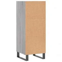 Stylish Sideboard Storage Cabinet In Grey Engineered Wood 34.2.5x90 Cm Modern Design For Living Room Dining Room Or Home Office - Grey - View 4