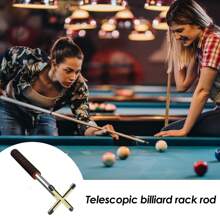 Telescopic Billiard Stick Snooker Pool Bridge Stick Pool Table Accessories Retractable Billiards Cue Rest With Removable Brass Bridge Head - Red - View 1