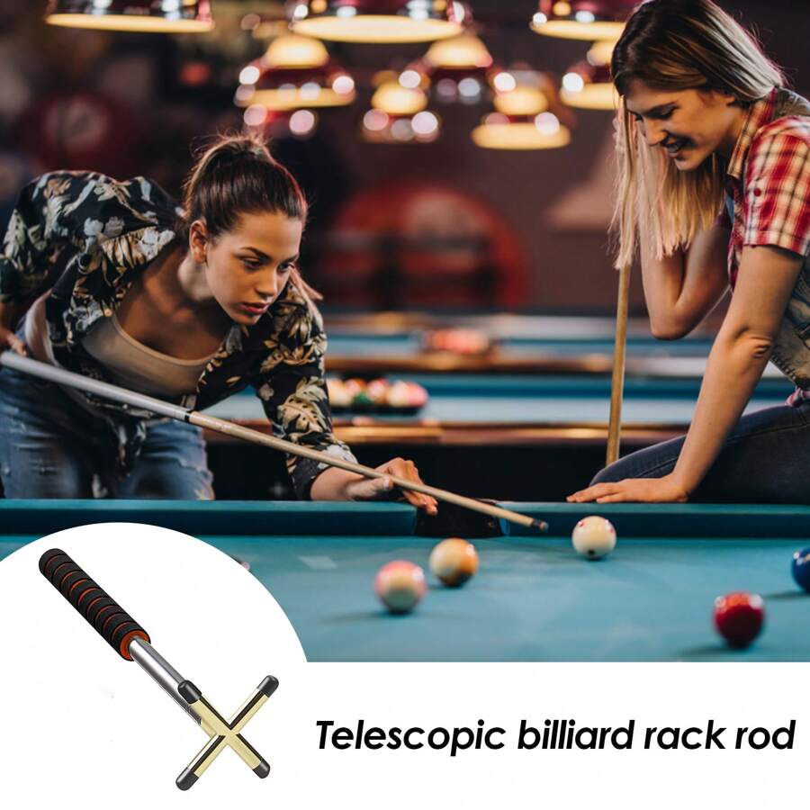 Telescopic Billiard Stick Snooker Pool Bridge Stick Pool Table Accessories Retractable Billiards Cue Rest With Removable Brass Bridge Head - Red - View 1