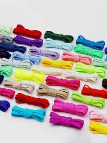 Classic Versatile Double-Layer Polyester Flat Shoelaces, Suitable For Casual Shoes, Sports Shoes, Sneakers