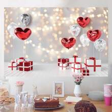 1 pezzo Sfondo fotografico di San Valentino, scatola regalo d'amore, sfondo romantico per l'amore, banner per festa di San Valentino "Ti Amo", decorazioni per San Valentino, accessori per studio fotografico, dimensioni: 210 x 150 cm / 150 x 100 cm / 100 x 75 cm