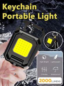 1 pièce Ultra-compacte Lumière de travail USB COB - Lampe de poche haute puissance 800mAh avec aimantation - L'outil de camping portable parfait pour les urgences