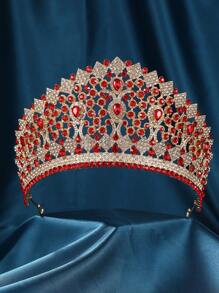 水晶叶婚礼王冠头带新娘伴娘额带水钻新娘头饰皇冠带礼品盒，情人节礼物，情人节头带装饰，婚礼皇冠装饰 - 彩色 - 查看 5