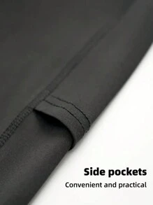 3 Packs Men'S High Elasticity Compression Shorts, Quick-Dry Polyester Running Fitness Pocket Shorts With Side Pockets, Breathable Knit Fabric, Solid Color, For Sports & Training