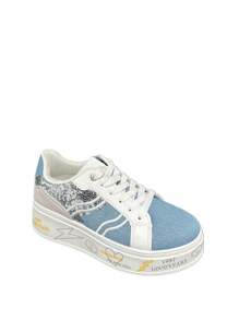 Women's Contrast Color Chunky Sole Casual Sneakers For Daily Wear And Sports