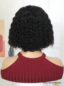 Curly Wave Bob Wig Human Hair 4x4 Deep Wave Curly Lace Front Wigs Human Hair For Women Short Bob Human Hair Wig Pre Plucked With Baby Hair Glueless Hair Curly Wigs Nature Hairline 180% Density 8 Inch Thanksgiving & Christmas &Party Short Bob Wigs