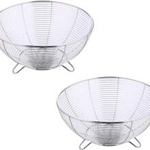 1 Piece 26cm Large Stainless Steel Wire Mesh Fruit Basket Stand, For Storing Fruits, Vegetables, Bread And Snacks In The Kitchen - Silver - View 1
