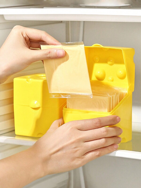 1pc Cheese Storage Box, Cheese Packaging Box, Refrigerator Storage Container, Square Preservation Box
