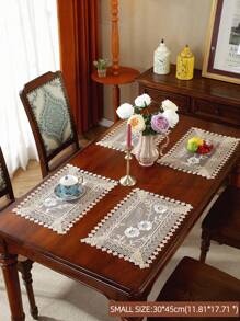 1pc 100% Polyester Lace Trim Table Runner, Delicate Embroidered Hollow Lace Edging With Tassel Fringe, Elegant And Fresh For Kitchen, Dining Table, Home Decor, Indoor/Outdoor, Picnic, Party, Villa, Suitable For Decor, Outdoor Furniture, Wedding Series In Various Sizes - Multicolor - View 9