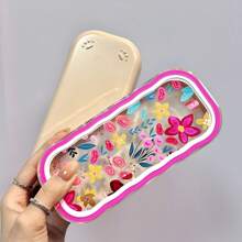 Colorful Flowers Highly Attractive Glasses Case Transparent Portable Anti-Pressure Portable Myopia Glasses Retro Glasses Case Fashion Glasses Storage Men And Women, Gender Reveal Party, Perfect For Birthdays, Weddings, Parties, The Perfect Gift For Colleagues, Friends, And Family, Back To School