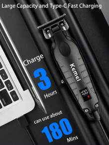 Kemei KM-2293 Professionell Haarschneidemaschine Nullklinge Trimmer Geschnitzte Schermaschine für Salon-Nutzung, Metallgehäuse T-Klinge Trimmer mit LCD-Display für Männer Hausgebrauch, aktualisiertes Design von 2299, Urlaubsgeschenk Neujahr für Männer