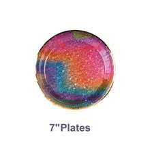Colorful Rainbow Party Decorations, Birthday Dessert Plates For Birthday Party