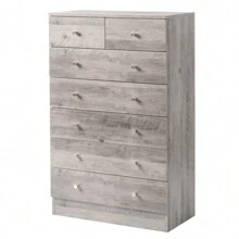 SYMCAVE 7 Drawer Dresser For Bedroom, Wooden Chest Organizer For Living Room(25.98L X 12.99W X 40.55H Inch) - Xám - Xem 2