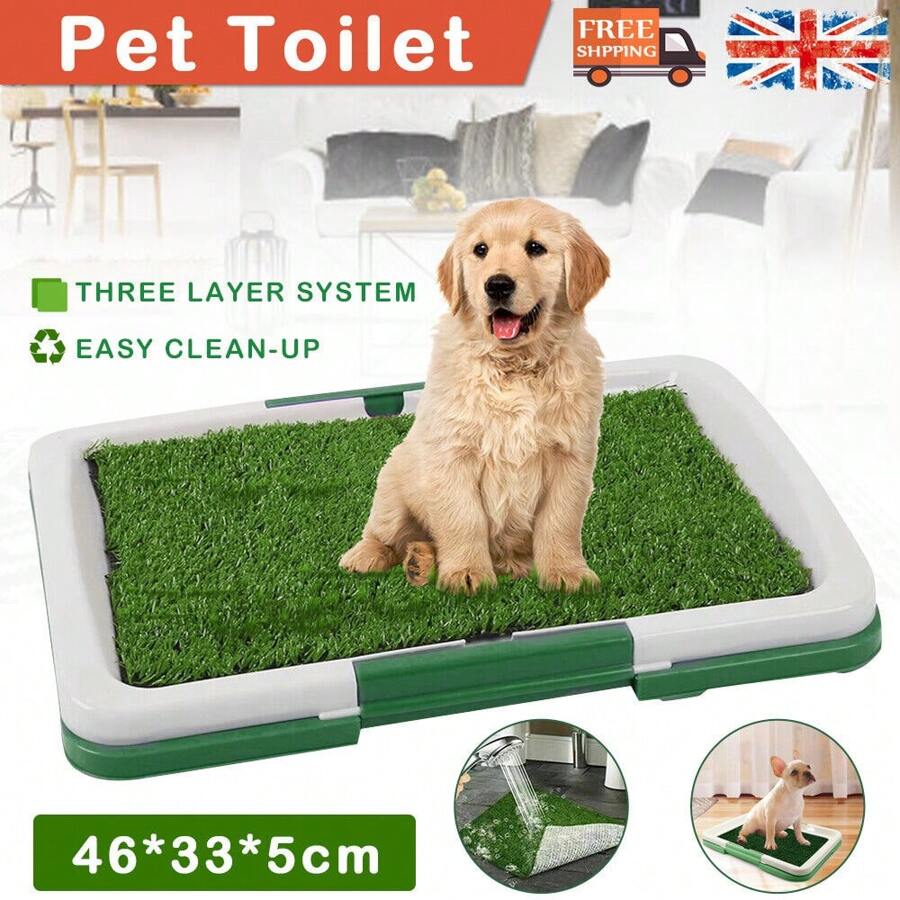 Pet Dog Toilet Mat Indoor Restroom Training Grass Potty Pad Loo Tray Large Puppy - Green - View 1