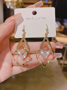 1 Pair Korean Fashion Stylish Innovative Design Earrings, Versatile Holiday Ear Jewelry Suitable For Women's Daily Wear - Gold - View 2