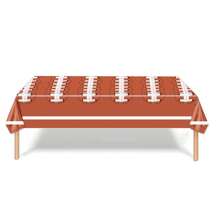 1/3 Manteles de fiesta de fútbol con temática deportiva, decoración de fiesta de rugby americano, mantel desechable de plástico para mesa de día de juego, suministros para fiesta de "tailgate" - 54x108 pulgadas - Multicolor - Ver 11