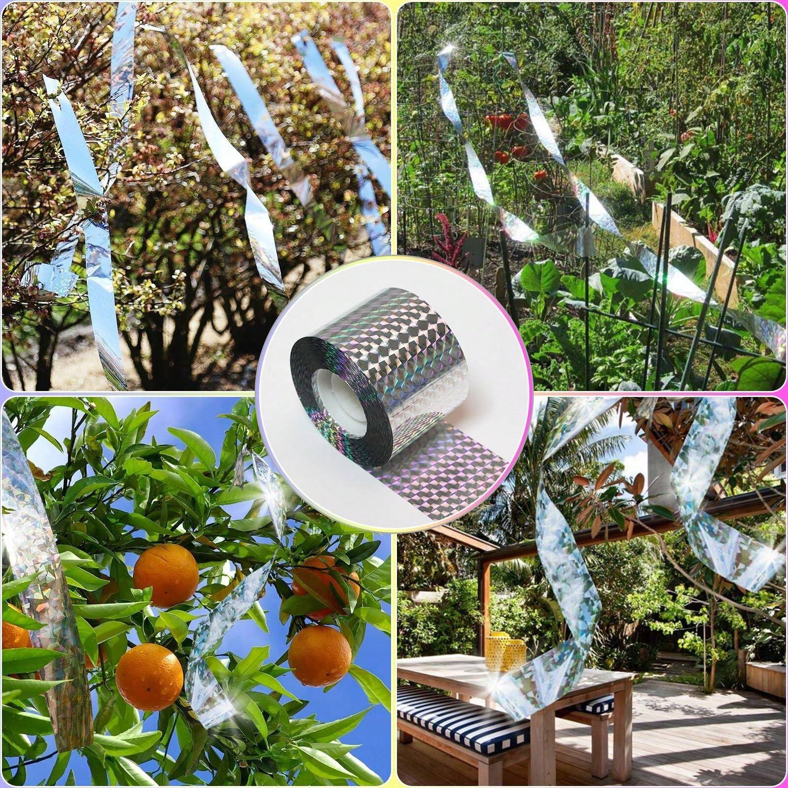 Bird Scare Tape Ribbon,Reflective Tape Keep Birds Away Outdoor,Double ...