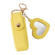 Pequeño espejo bolso de lápiz labial llavero, estilo de moda pequeño, colgante de monedero creativo como regalo - Blanco - Ver 5