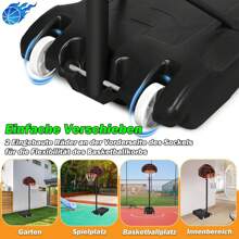 YARDIN Aro de baloncesto al aire libre para niños Soporte de baloncesto 156-208 cm Aro de baloncesto portátil ajustable en altura con ruedas Sistema de baloncesto con base con bombas inflables de baloncesto y 2 redes de baloncesto