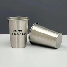 1 件标语图案咖啡杯，休闲简约日常用品 - 銀色 - 查看 6