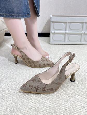 French Elegant High Heel Pumps For Women, Pointed Toe Low Cut Office Shoes, Suitable For Dresses, Spring & Autumn 2024 New Arrival