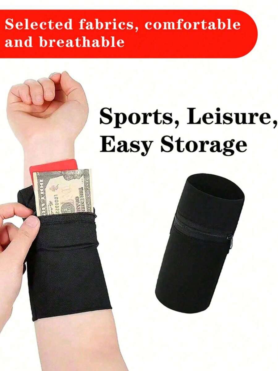 Outdoor Sports Wrist Bag, Sports Wristband, High Elasticity, Unisex, Cycling Fitness Arm Bag, Elastic Comfortable Breathable Running Wristband, Travel Storage Bag, Cosmetic Bag, Makeup Bag, Holiday Storage Bag Sport Bag For Sports For Fitness For Exercise Travel Bag For Vacation For Women For Men Travel Essential Durable Waist Bag For Running For Hiking