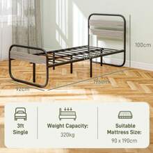 HOMCOM Bed Frame, Industrial Style Metal Platform Bed Frame With Under Bed Storage, No Box Spring Needed, Easy Assembly, Grey - Grey - View 5