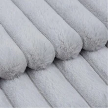 2pcs/Pack Striped Plush Pillow Cover, Modern Style Synthetic Fur Square Soft & Fluffy Pillow Case, Suitable For Living Room, Sofa, Bedside, Home Use - Silver - View 4